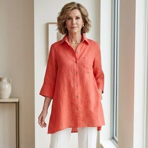 Charles Nolan silk Linen‎ elegant blouse
